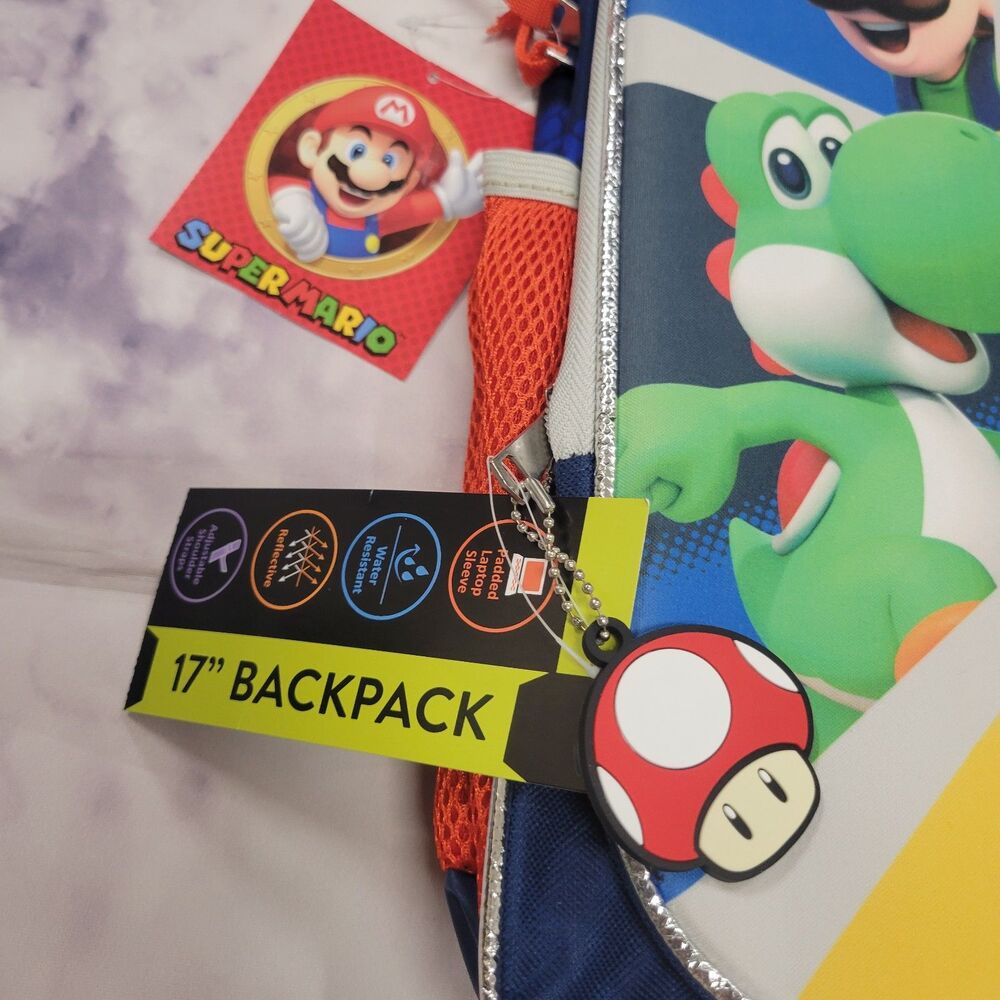 Mario "Game Time" Mario, Yoshi, and Luigi 17" Graphic Backpack - Picture 4 of 5